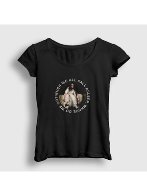 Presmono Kadın Siyah Asleep V2 Billie Eilish T-Shirt