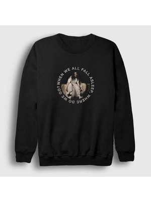 Presmono Unisex Siyah Asleep V2 Billie Eilish Sweatshirt