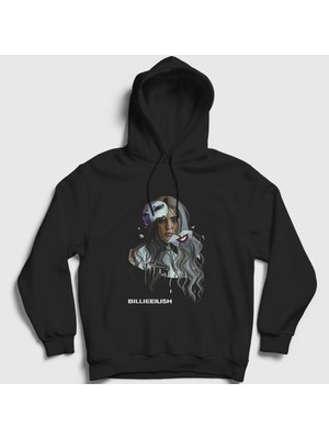 Presmono Unisex Siyah Awake Billie Eilish Kapüşonlu Sweatshirt