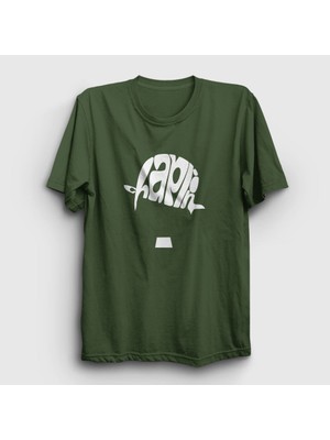 Presmono Unisex Haki Hat Charlie Chaplin T-Shirt