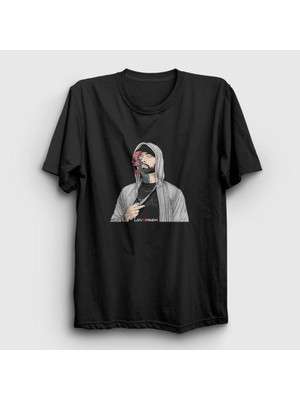 Presmono Unisex Siyah Love Eminem T-Shirt