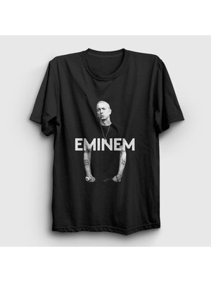 Presmono Unisex Siyah Slim Shady Eminem T-Shirt