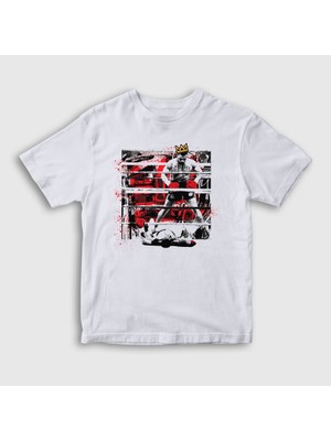 Presmono Unisex Çocuk Beyaz Empire Mike Tyson T-Shirt