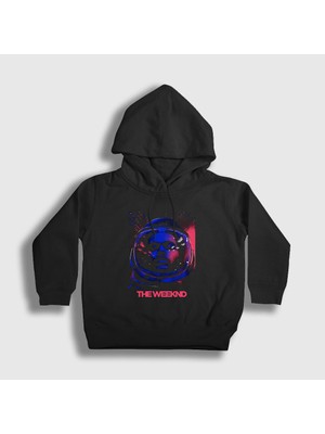 Presmono Unisex Çocuk Siyah Astronaut The Weeknd Kapüşonlu Sweatshirt