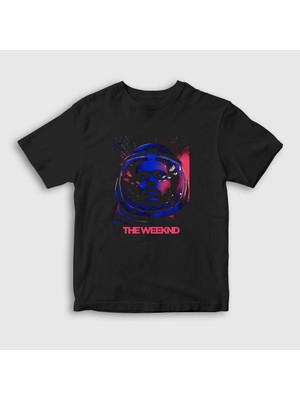 Presmono Unisex Çocuk Siyah Astronaut The Weeknd T-Shirt