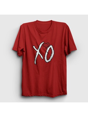 Presmono Unisex Kırmızı Xo The Weeknd T-Shirt