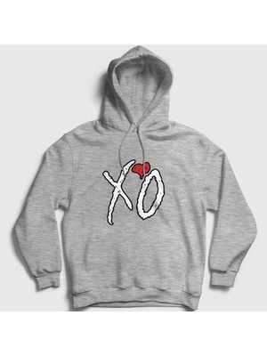 Presmono Unisex Gri Xo The Weeknd Kapüşonlu Sweatshirt