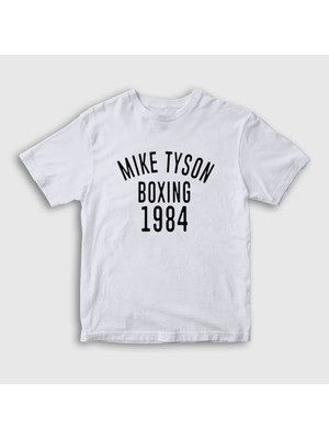 Presmono Unisex Çocuk Beyaz 1984 Mike Tyson T-Shirt