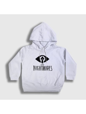 Presmono Unisex Çocuk Beyaz Logo Little Nightmares Kapüşonlu Sweatshirt