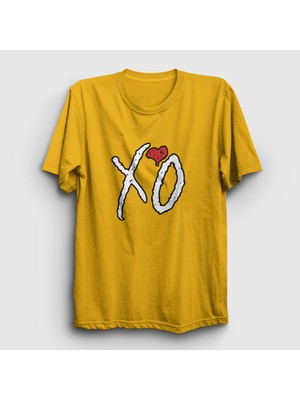 Presmono Unisex Sarı Xo The Weeknd T-Shirt