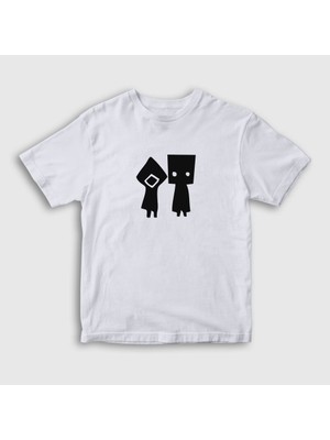 Presmono Unisex Çocuk Beyaz Six And Mono Little Nightmares T-Shirt