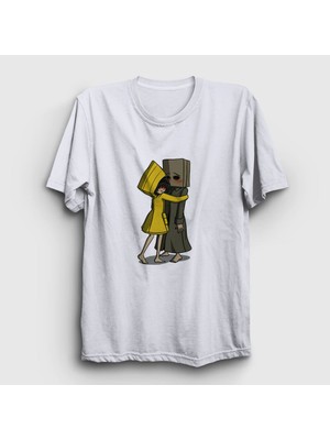 Presmono Unisex Beyaz Hug Little Nightmares T-Shirt