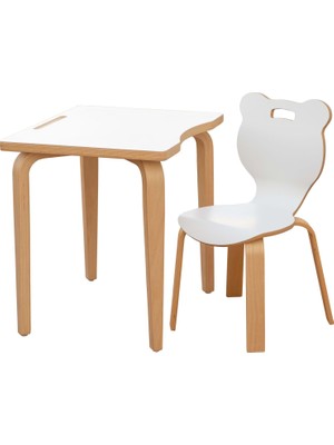 Ens Kids Collection Panda Beyaz Laminatlı Masa Takımı - H2 2 - 7 Yaş