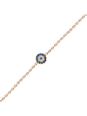 Altın Sepeti  Rose Gümüş Mini Göz Bileklik G177BLR2