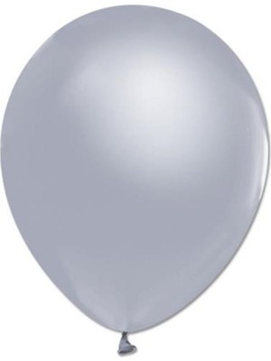 Hayaller Dükkanı Balon Baskısız Metalik 10 Adet Gümüş