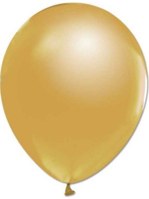 Hayaller Dükkanı Balon Baskısız Metalik 10  Adet Altın