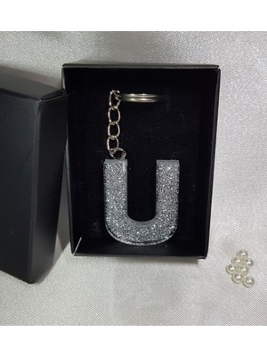 Sultan Tasarım Epoksi U Harfi Anahtarlık