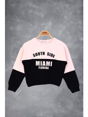 Toontoy Kız Çocuk Mıamı Baskılı Sweatshirt