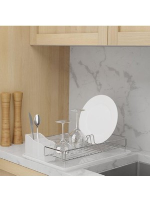 Geseus Home Tek Katlı Tabaklık Bulaşıklık Krom Şeffaf KB006