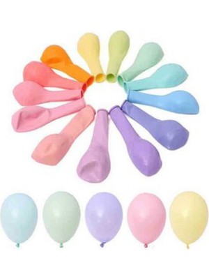 Hayaller Dükkanı Balon Düz Pastel(Makaron,Pudra Balon)12 Inc Karışık Pk:100