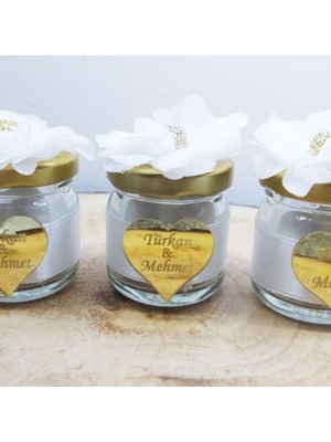 Hayaller Dükkanı 30 Adet 40 cc Balkabanozu Metal Kapak Pleksi Isimlikli Nikah Şekeri