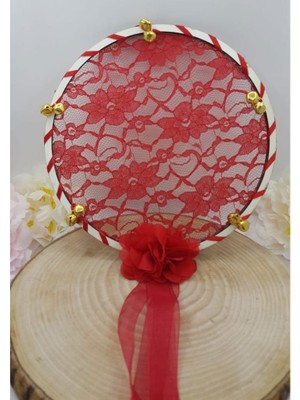 Hayaller Dükkanı Tef El Işi Dantelli Zilli 20 cm Kına Gecesi Malzesi