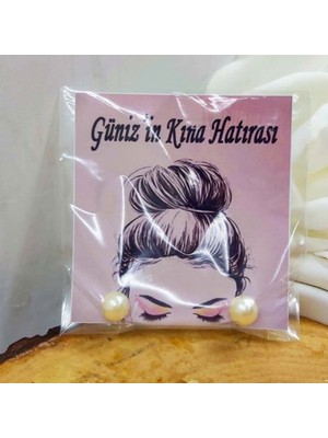 Hayaller Dükkanı 30 Adet Inci Küpe Kişiye Özel Baskılı Söz Nişan Nikah Kına Si,