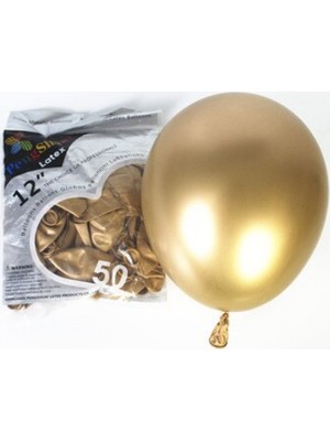 Tam İthalat Gold Renk Krom Balon 5 Adet