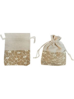 Hayaller Dükkanı Kese Çift Çuval Dantel Kaplamalı 13*18cm P20