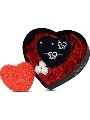 Forentina Çift Kalp Kolye Küpe Bileklik - LED Lamba PS1669