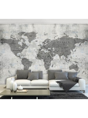 Özel Duvarlar Beton Zemin Dünya Haritası