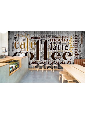 Özel Duvarlar Coffee Kafe Tarz Duvar Kağıdı