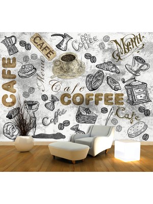Özel Duvarlar Coffee Kafe Tarz Duvar Kağıdı