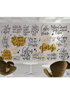 Özel Duvarlar Coffee Kafe Tarz Duvar Kağıdı