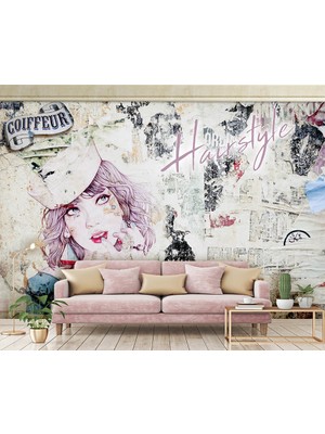 Özel Duvarlar Kuaför Berber Salonları Için Duvar Kağıdı