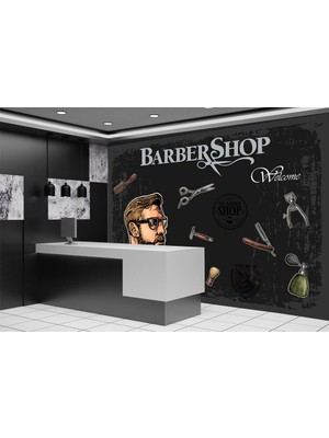 Özel Duvarlar Kuaför Berber Salonları Için Duvar Kağıdı