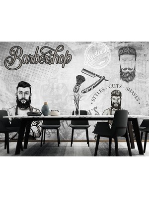Özel Duvarlar Kuaför Berber Salonları Için Duvar Kağıdı
