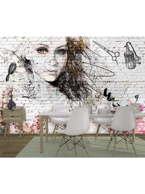 Özel Duvarlar Kuaför Berber Salonları Için Duvar Kağıdı