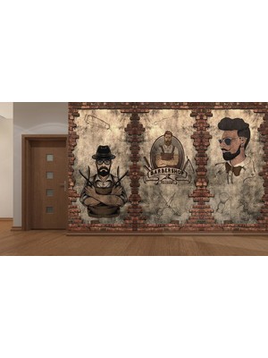 Özel Duvarlar Kuaför Berber Salonları Için Duvar Kağıdı