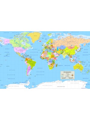 Özel Duvarlar Türkçe Yazılar Dünya Haritası Duvar Kağıdı