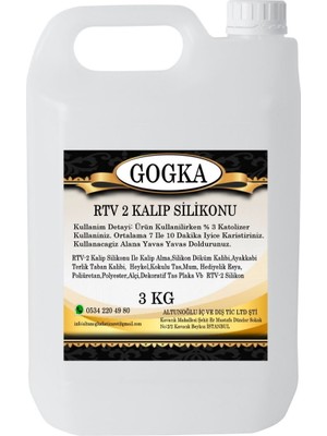 Gogka Rtv2 Kalıp Silikonu 3 Kğ  + Süs Eşyası Biblo Heykel Kalıp Silikonu