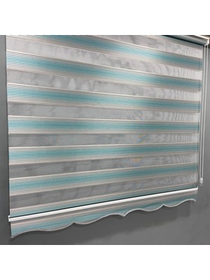 Volper Mekanik VP962 Stor Zebra Perde Vizon Nil Yeşil Etek Dilimli 120 x 260 cm