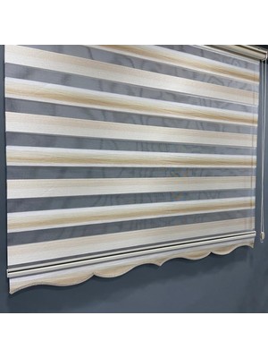 Volper Mekanik VP970 Stor Zebra Perde Ekru Krem Etek Dilimli 80 x 200 cm