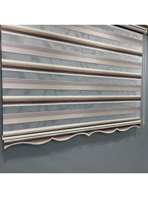 Volper Mekanik VP972 Stor Zebra Perde Sütlü Kahve Etek Dilimli 80 x 200 cm