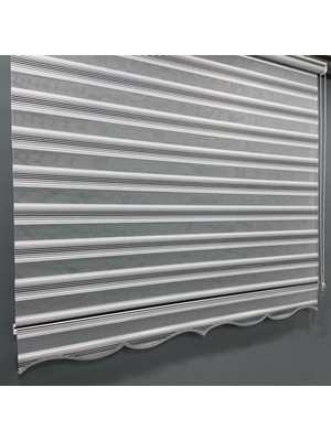 Volper Mekanik VP981 Stor Zebra Perde Gri Siyah Etek Dilimli 120 x 260 cm