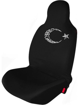 1Araba 1Ev Fiat Doblo Oto Koltuk Koruyucu Kılıf Araba Araç Servis Kılıfı Siyah Bayrak Baskılı Ön Arka Set