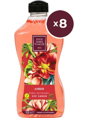 Eyüp Sabri Tuncer Amber Doğal Zeytinyağlı Sıvı Sabun 1,5 lt x 8 Adet