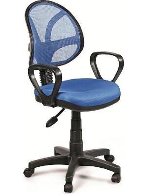 Obc Ofis Büro Concept Ohera Ofis Koltuğu Bilgisayar Çalışma Koltuğu Fileli Mavi Plastik Ayak