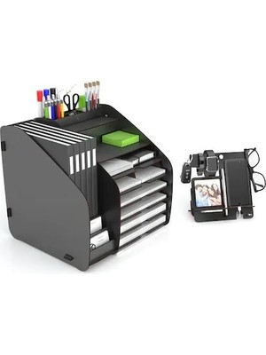 Design Otto Fx XL Modest A4 Evrak Rafı Masaüstü Organizer Siyah