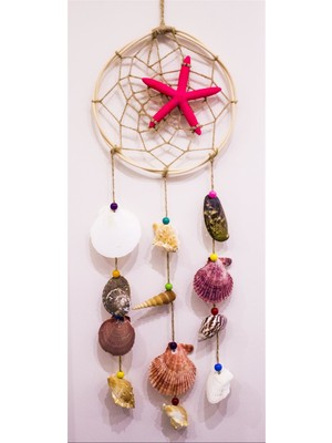 Antioch Artdesign Dream Catcher 66 cm Deniz Yıldızlı Deniz Kabuklu Rüya Kapanı Düş Kapanı Ev Dekor Hediyelik Eşya